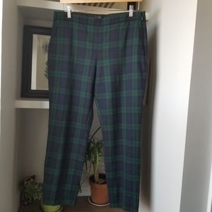 J. Crew Martie blackwatch slim wool crop pants